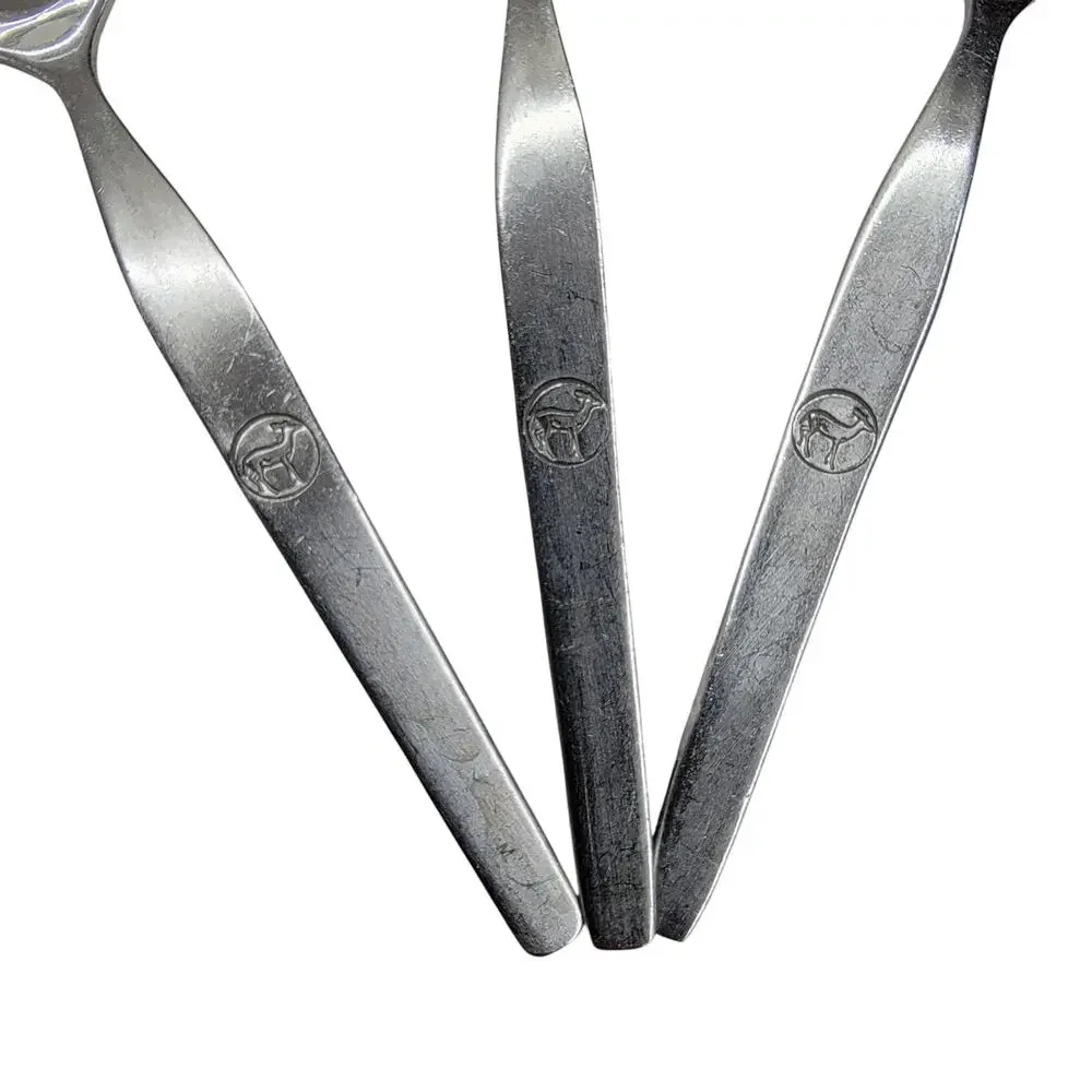 Viners Empire Profile Stainless Steel Teaspoons 6 Pc Set Gazelle Logo Vintage